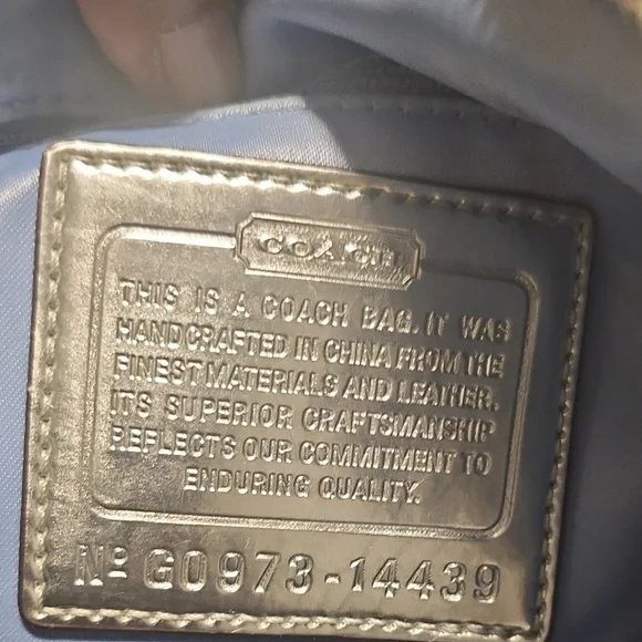 Coach Metallic Silver Tote Bag